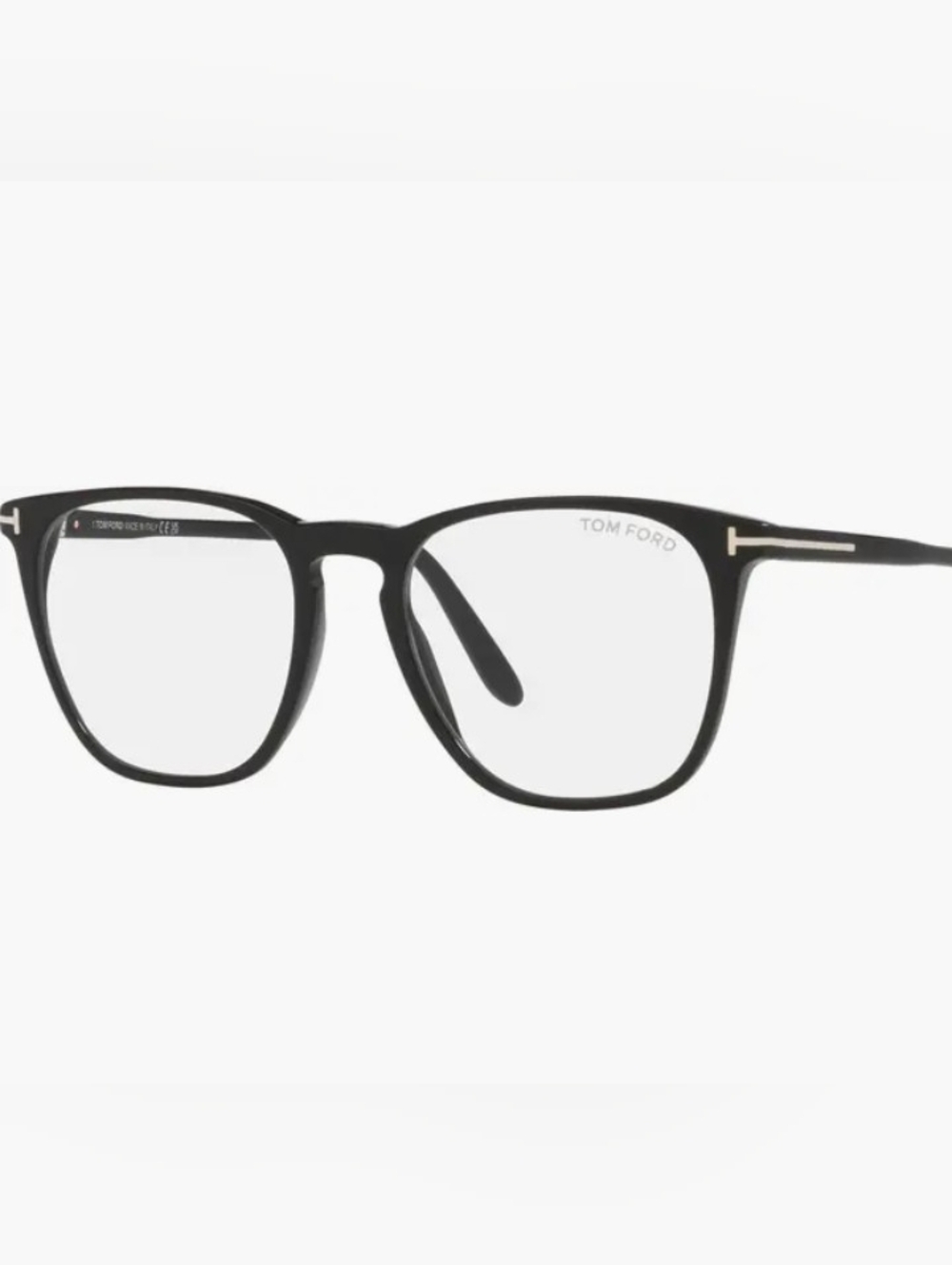 Tom Ford Black and Gold Square-Aviator Optical Glasses
